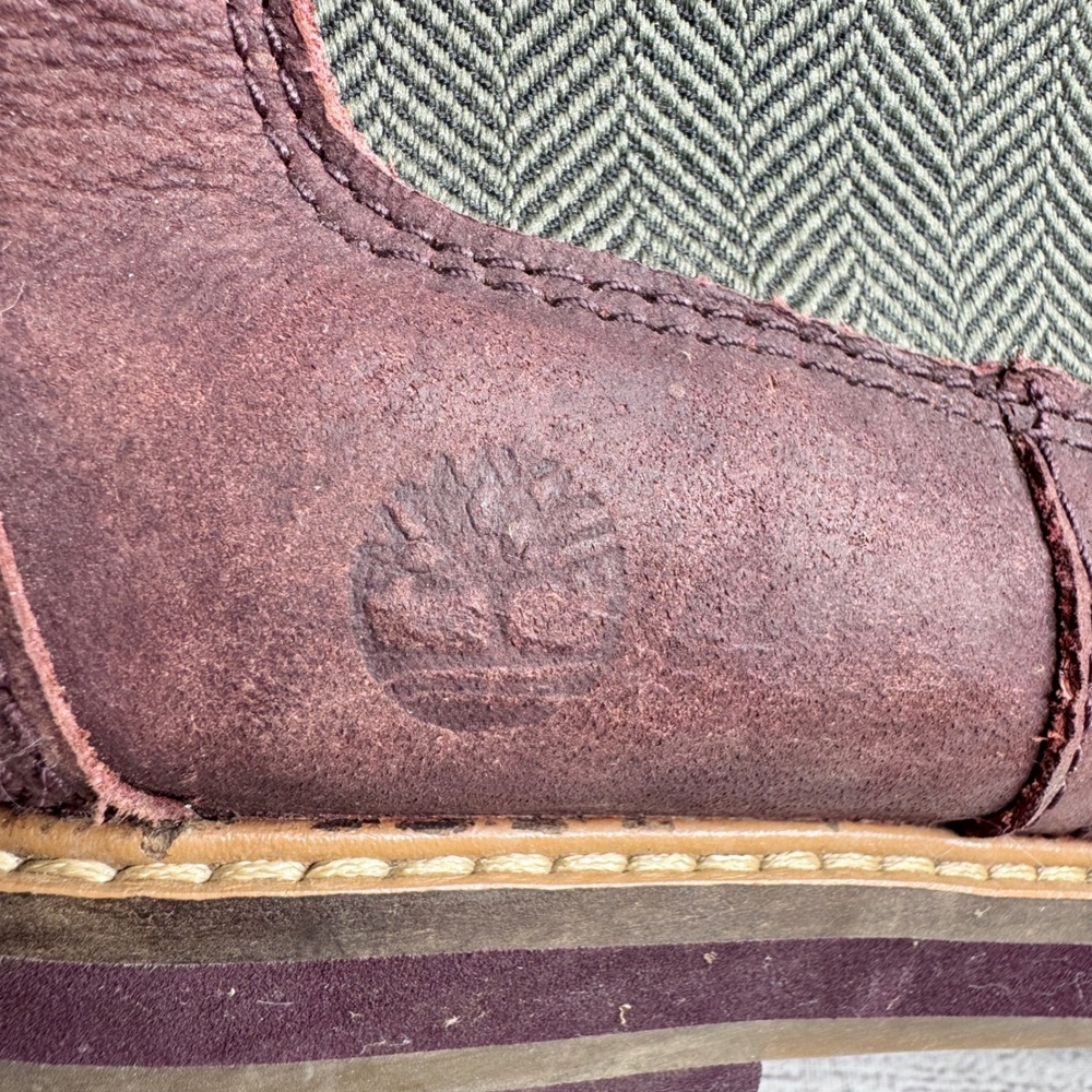 Timberland Courmayeur Valley Chelsea Boots Burgundy Leather A2DSQ Womens 9.5 - Picture 3 of 7